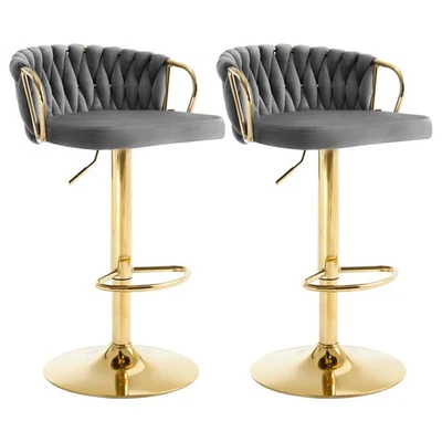 WOLTU Set di 2 Sgabelli da Cucina Altezza Regolabile Sgabelli da Bar in Velluto - Immagine 1 di 4