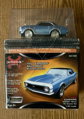 ZipZaps XMODS MICRO RC  1967 CHEVY CAMARO BLUE Radio Shack Zip Zaps 1:64 27 MHz - Image 1 of 4