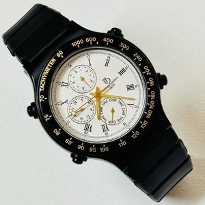 Vintage PB Paul Breguette Herren Chronograph Uhr schwarz Harz weißes Zifferblatt Japan - Bild 1 von 12