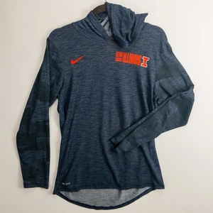 Nike Illinois Illini T-shirt con cappuccio uomo piccola blu Dri-FIT logo classico atletico - Foto 1 di 11