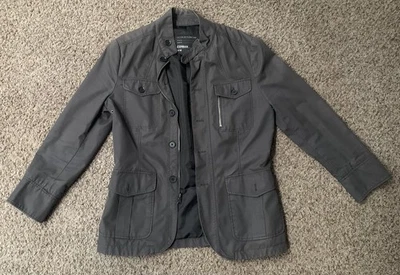 Chaqueta/abrigo forrado Express para hombre tipo A-2 - gris - vintage - (mediano - M) Foto 1 de 4