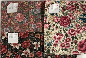 Patchwork Reste, 3 Blümchenstoffe, Baumwolle - Bild 1 von 3