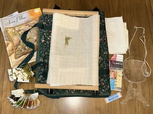 Nadelspitze Rollrahmen Projekt Pack Etui Tasche Fadenlupe - Bild 1 von 21