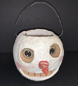 PoliWoggs American Folk Art pupazzo di neve in cartapesta lanterna palla di neve da collezione - Foto 1 di 12