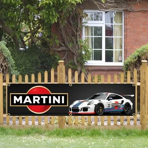 Martini Motorsports 911 Carrera S Racing Car Flag Banner 2x8FT Garage - Picture 1 of 5