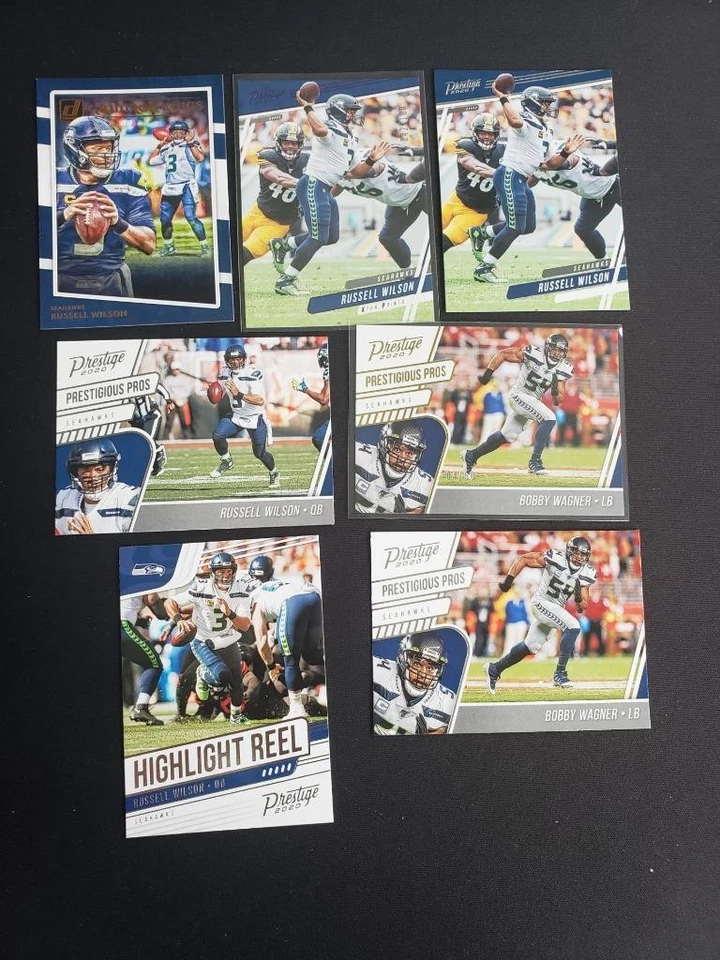 7 RUSSELL WILSON BOBBY WAGNER 2020 PRESTIGE KINGS SERIAL # 50 , 100 INSERT  - Image 1 of 1