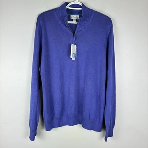 Foxcroft Mock neck Half zip Sweater Woman’s XXL Supima Cotton Blue NWT - Picture 1 of 8