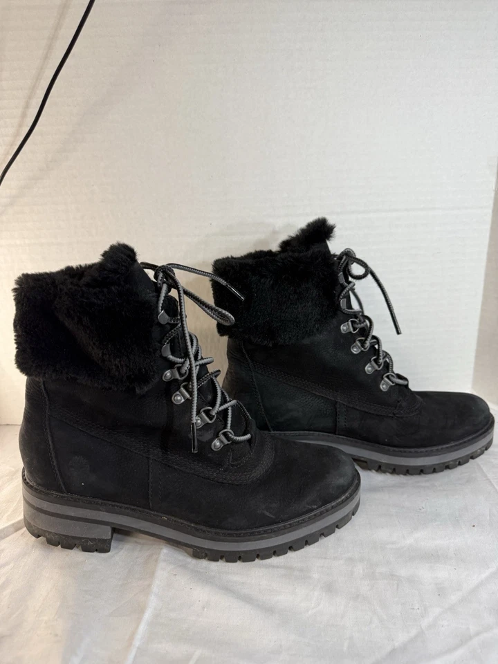 Timberland Boots Womens 8.5 Courmayeur Valley Lugsole Winter Snow A2JQD Black - Image 1 of 4