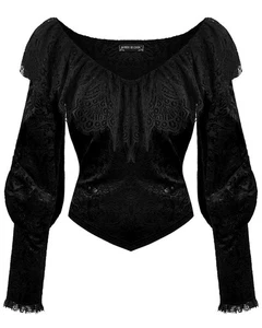 Dark IN Love Mujer Gótico Victoriano Barroco Jacquard Terciopelo Y Blusa Encaje - Imagen 1 de 13
