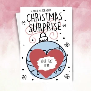 Tarjeta personalizada de revelación de rasguños de Navidad divertida sorpresa regalo amigo de la familia - Imagen 1 de 10