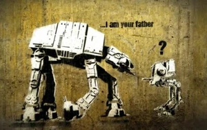 BANKSY STAR WARS - Father- QUALITY CANVAS ART PRINT- Poster 24x18" - Picture 1 of 1