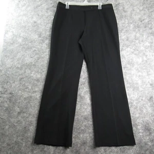 B Moss Womens Pants 14 Black Flat Front Straight Leg High Rise Stretch Career - Picture 1 of 17