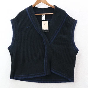 Nike Sweater Women's Medium Black Knit Vest Sportswear Collection FN1886-010 - Picture 1 of 8