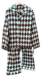 The Cat’s Pajama Set Women’s XL Argyle Cotton Flannel USA Turquoise Brown - Picture 1 of 10