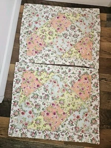 Vtg Pair of Better Homes & Gardens Quilted Floral Standard Pillow Shams Cottage  - Picture 1 of 6