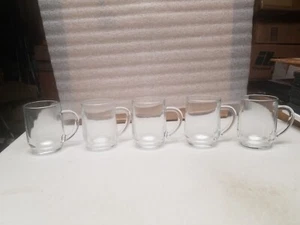 Set of 6 Clear Glass 8 oz. Mugs, Sloloc, Spain 18 - Picture 1 of 8