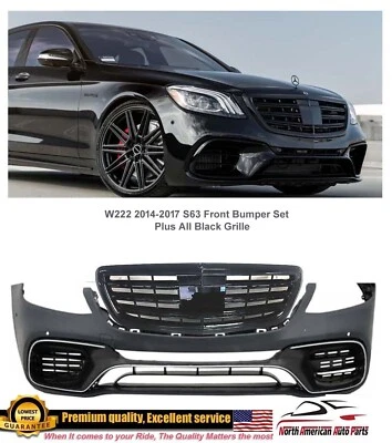 S63 Front Bumper S550 Facelift S560 Style 2014-2020 With Black Grille. - Image 1 of 4