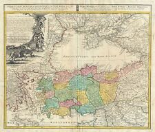 1743 Homann Heirs Map of Black Sea Region (Turkey, Asia Minor, Greece, Crimea)