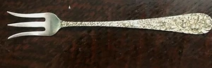 1892 KIRK STIEFF ROSE PATTERN - STERLING SILVER SEAFOOD or LETTUCE FORK - 5.75" - Picture 1 of 3