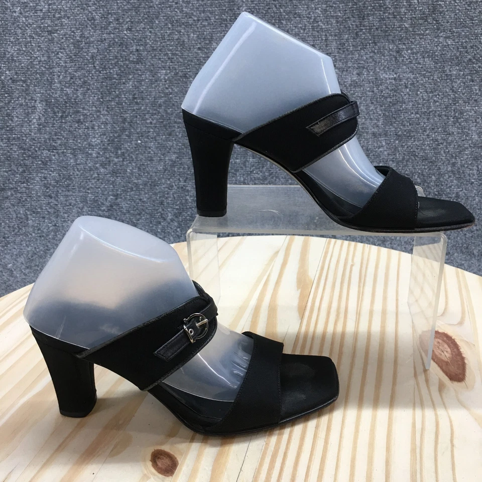 Sandalias Salvatore Ferragamo para mujer 5 B Boutique tacón bloque sin cordones negras Foto 1 de 4