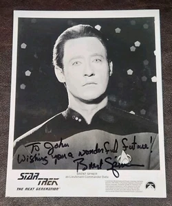 Autographed Brent Spiner "DATA", Star Trek: The Next Generation 8X10 B&W Photo - Picture 1 of 2