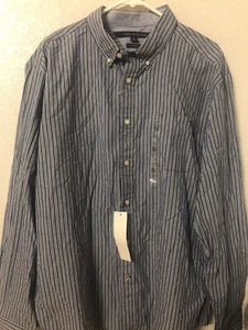 Tommy Hilfiger Neu Nadelstreifen Herren Custom Fit XL Langarm Button Down Hemd - Bild 1 von 8