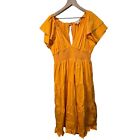 Anthropologie En Elly Kensington Orange Tiered Cotton Maxi Dress Size XL