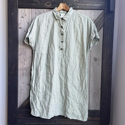 Nicole Miller green 100% linen dress size large - Image 1 of 4