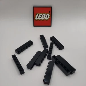 LEGO 1 x 6 Brick BLACK (x10) 3009 NEW REPLACEMENT PARTS - Picture 1 of 3