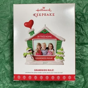 Hallmark Christmas Ornament (2017) Grandkids Rule • Christmas Tree Photo Holder - Picture 1 of 5