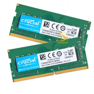 8GB Crucial 2X 4GB PC4-17000S DDR4 2133MHz Laptop Sodimm Memory*CT4G4SFS8213_Kit - Picture 1 of 9