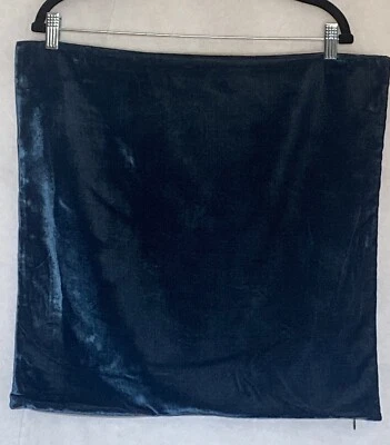 West Elm Lush Velvet Blue Turquoise Metallic Pillow Cover 20x20 Contemporary - Image 1 of 4