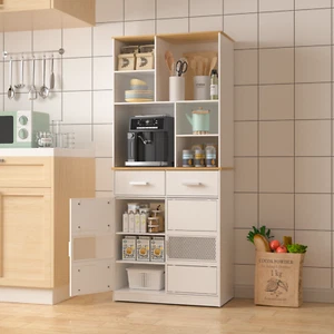 72" Kitchen Pantry Cabinet Furniture Bathroom Floor Storage with Drawer Shelves - Picture 1 of 12
