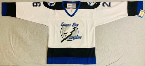 2001 Martin St. Louis Tampa Bay Lightning White Jersey Size Men's Medium Cover