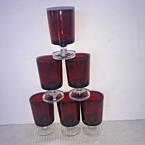 "VINO TINTO RUBÍ CORDIALS TALLO PATAS TRANSPARENTES 2,75"" lote 6 DE COLECCIÓN ARCOROC FRANCIA USADO EN EXCELENTE ESTADO" - Imagen 1 de 6