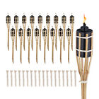 Torches Oil Burning Decorative Garden Wick Exterior 50cm Party Bamboo Set 18x