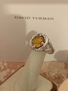 David Yurman Sterling Silver Citrine Infinity Ring Size 7 - Picture 1 of 10