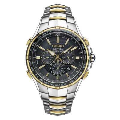 Seiko Men's Coutura Radio Sync Solar Chronograph Two Tone Steel Watch SSG010 - Image 1 of 3