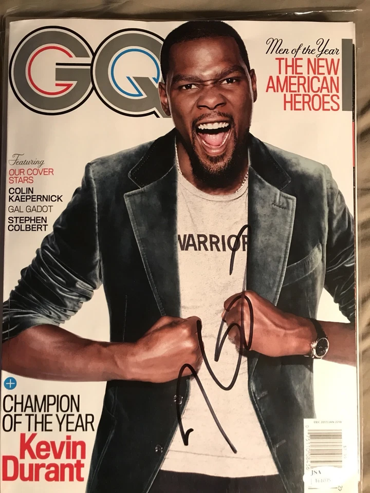 Kevin Durant Autograph Signed autograph 2017 GQ JSA  Brooklyn Nets - Image 1 of 1