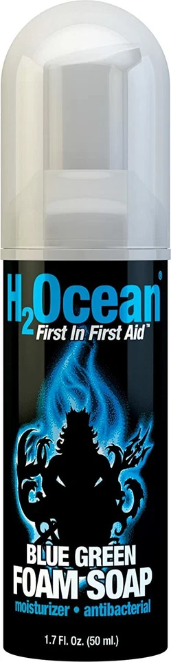 H2 海洋蓝色绿色泡沫香皂不含香氛 1.7 液体盎司有效期至 2019 — 第 1/1 张图片