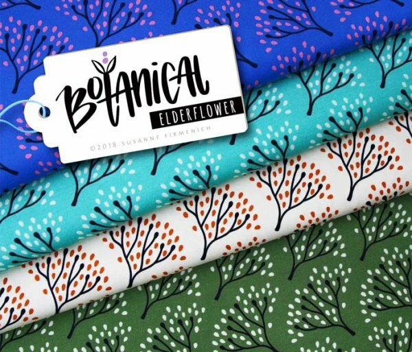 Botanical Elderflower mintgrün Hamburger Liebe Biobaumwolle Stretch-Jersey 25 cm - Bild 1 von 1