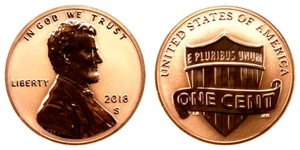 2018 P D S S Lincoln Shield From Proof from US Mint Proof Sets & P D Bank Rolls - Picture 1 of 2