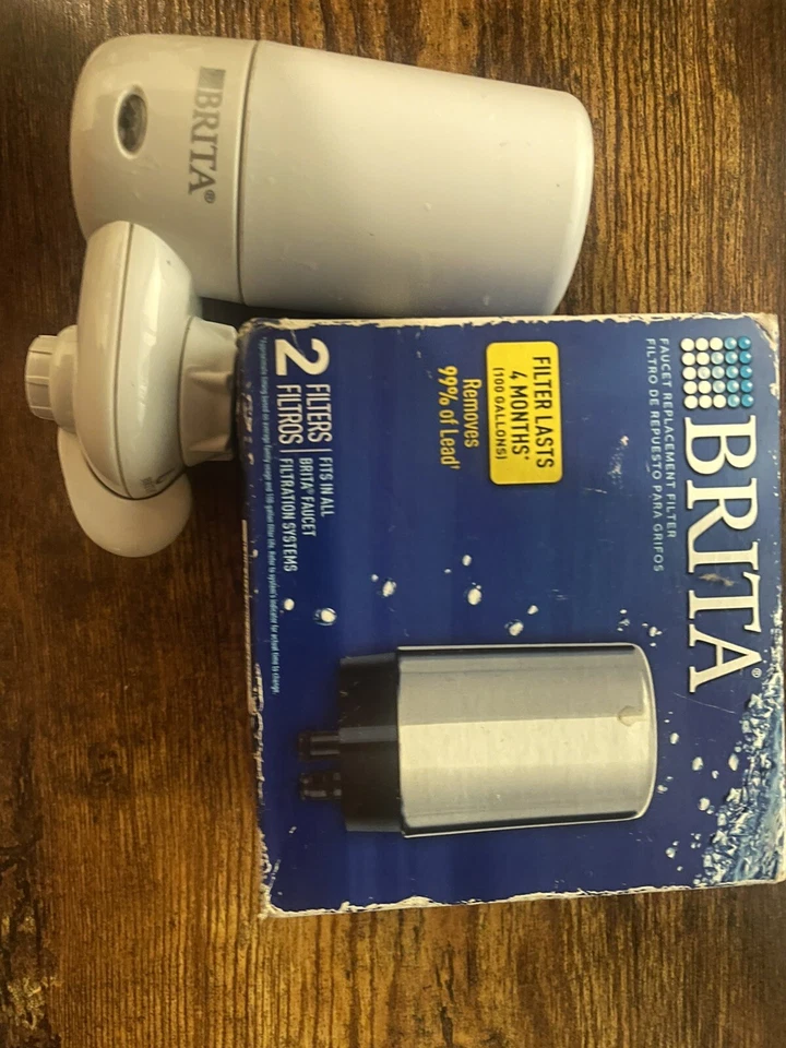 BRITA Faucet Mount WATER FILTRATION SYSTEM FILTER + 2 Filters Lot - New Open Box - Image 1 of 1