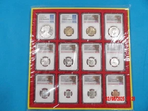 2018-S Silver Reverse Proof Set 10pc. NGC RevPF70 ER Trolley Label +2 - Picture 1 of 7