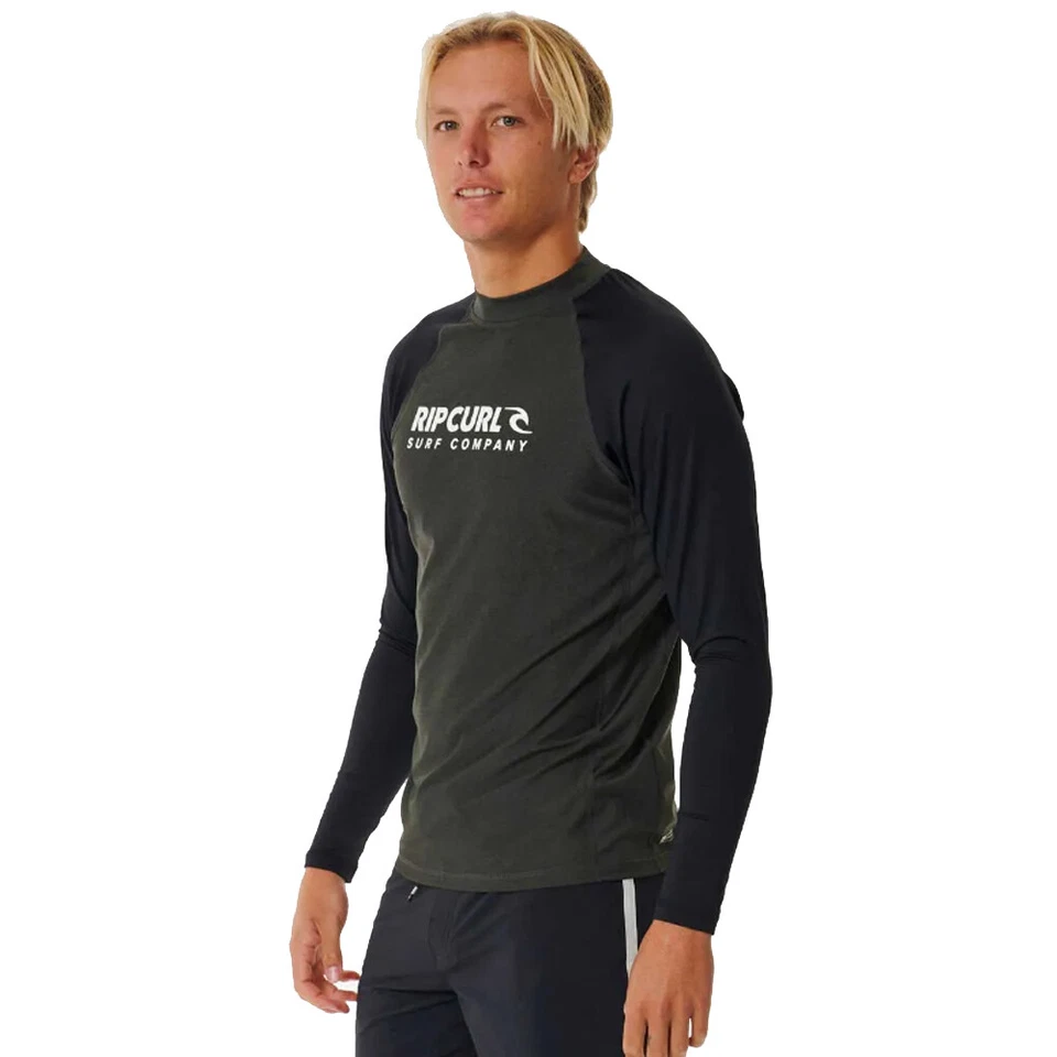 Rip Curl Shock UPF Langärmliges T-Shirt mit UV-Schutz/Lycra - Black Marle
