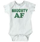 Naughty Af Funny Gift Santa Claus Christmas Unisex Baby Infant Romper Newborn