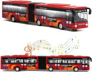 City Bus Toy for Kids, Die Cast Alloy Pull Back Vehicles, Metro Red - Picture 1 of 8