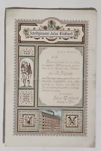 30671 Bella Pubblicità Mappa Schriftgießerei Julius Klinkhardt Lipsia E Vienna - Bild 1 von 2