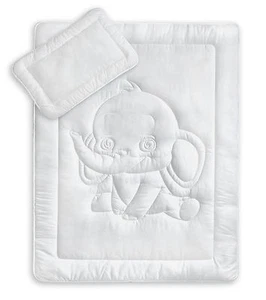 Oeko-Tex Kinder Bettdecken Set mit Elefantensteppung 40x60 + 100x135 cm 95° - Bild 1 von 6