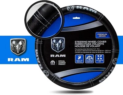 RAM AUTHENTIC Elite Series PU Leather Steering Wheel Cover MOPAR PRODUCT TRUCK - Imagem 1 de 4